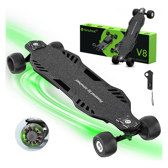 Patineta Eléctrico Skateboard V8 Con Controlremoto 600w 48km