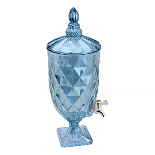 Suqueira Dispenser Cristal Diamond Azul Mentalizado 5 Litros