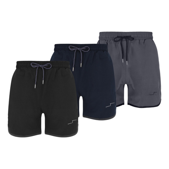 Paquete De 3 Shorts Deportivos Stretch Hombre Para Entrenar