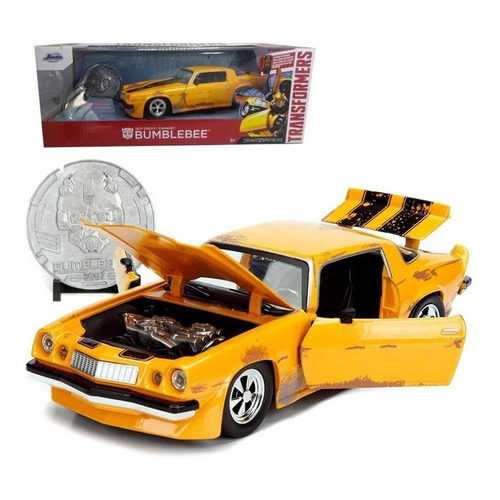 Auto Transformers Bumblebee Chevy Camaro A Escala 1:24 Jada Color Naranja Claro