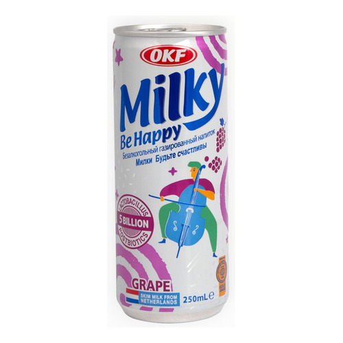 Refresco Coreano Milky, Sabor Uva, Okf, 250 Ml