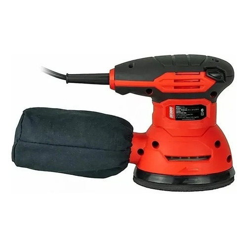 Lijadora  profesional  roto orbital Omaha LRO5-300 con sistema velcro  roja y negra 50Hz 300W 230V