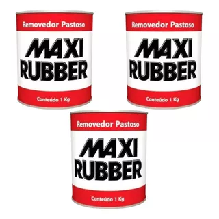 Removedor De Tinta Pastoso Maxi Rubber 1kg Kit C/ 3 Unidades