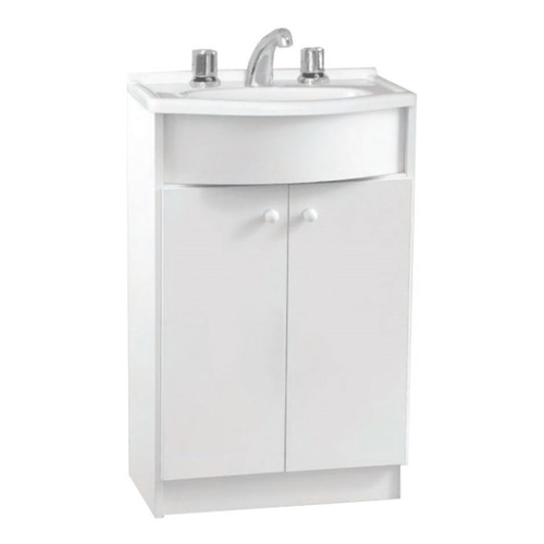 Mueble para baño Amube Roma de pie de 50cm de ancho, 82cm de alto y 37.5cm de profundidad con bacha y mueble color blanco con tres agujeros para grifería