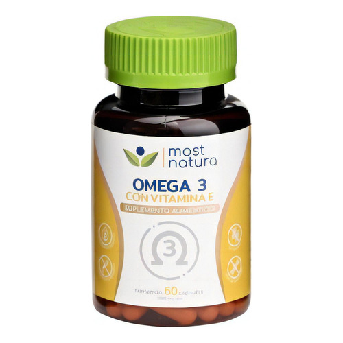 Omega 3 Con Vitamina E Most Natura 60 Caps 500mg Sabor Sin sabor