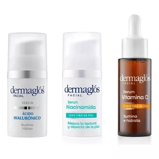 Kit Dermaglós Serum Acido Hialuronico Vitamina C Niacinamida 