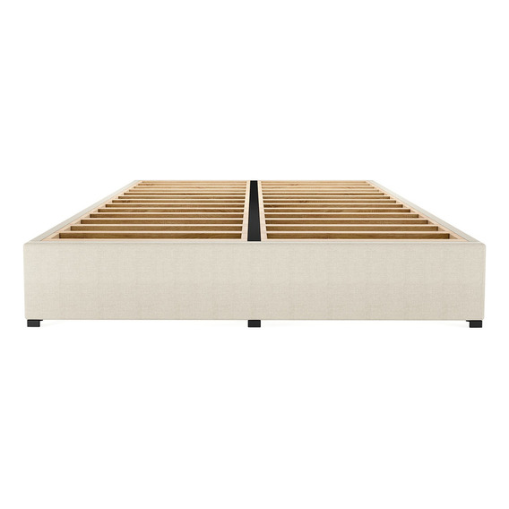 Base Cama Box Recamara Magna Individual Madera Tapiz Beige