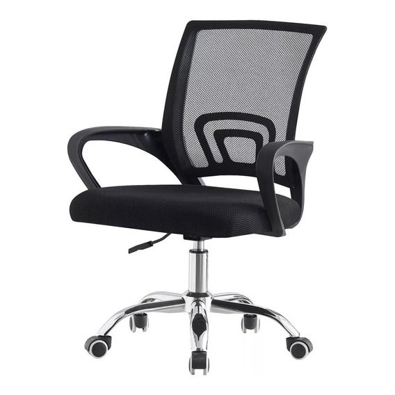 Sillas Oficina Escritorio Ejecutiva Negro MelShop Home Office Altura Ajustable Regulable Para Negocios Con Rueditas Estudio Ergonomica Giratoria Comoda Secretarial Duradera Tapizado Respirable