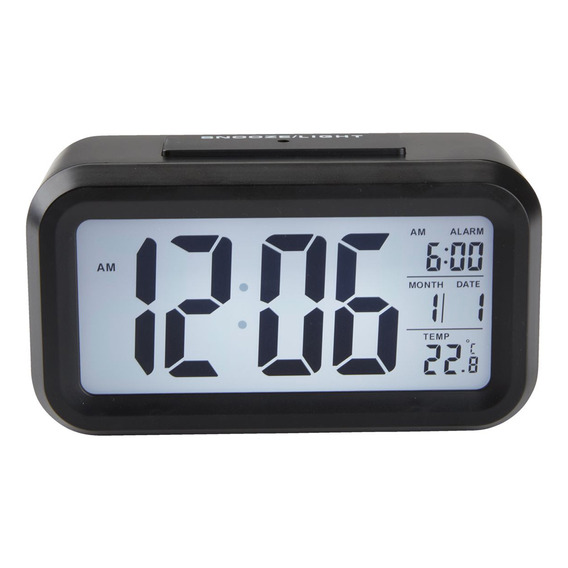 Reloj Despertador Pantalla Led Fecha Temperatura Alarma Color Negro