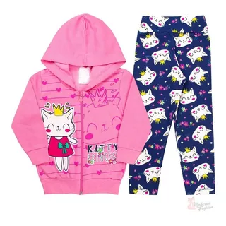 Kit 4 Conjuntos Infantil Menina Moletom Roupas Frio Inverno