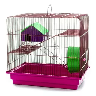 Gaiola Para Hamster Topolino E Pequenos Roedores C/ Casinha Cor Rosa