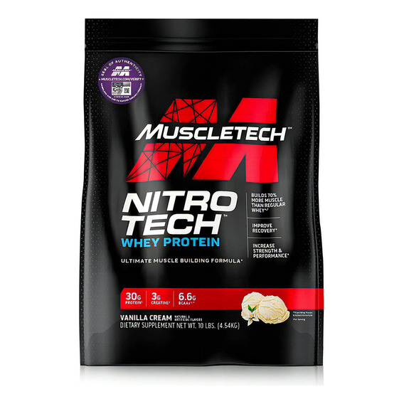 Proteína Nitrotech Performance Vanilla 10lb Sabor Vainilla