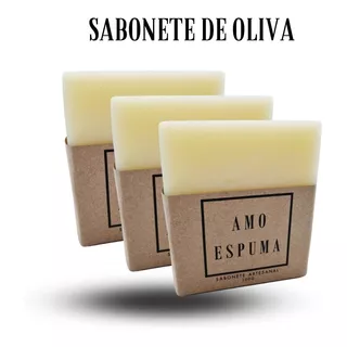 Kit 3 Sabonetes De Oliva 100% Artesanal Hidratante Pele Seca