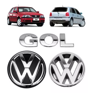 Kit Emblema Gol + Mala + Grade G3 Volkswagen Cromado Gol G3