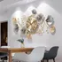 Fmnnfp - Reloj De Pared Grande De 33 Pulgadas, Diseño Creativo De Hojas De Ginkgo De Metal, Silencioso, No Hace Tictac, Reloj De Pared Para Sala De Estar, Recámara, Hogar