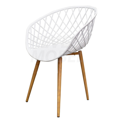 Silla Moderna Sidera Plastico Perforado Comedor Terraza Bar Color de la estructura de la silla Color madera Color del asiento Plástico Blanco