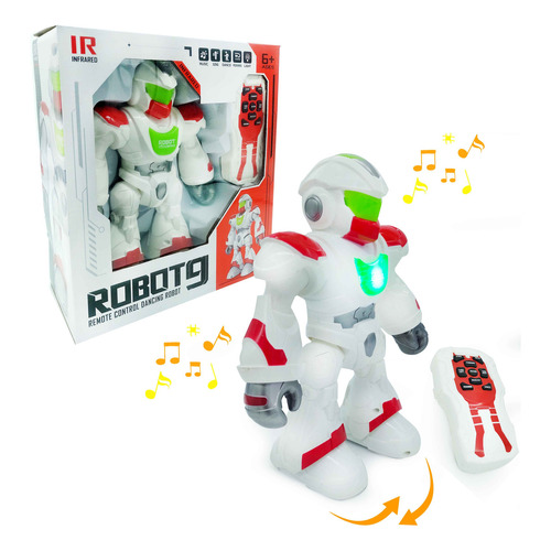 Robot Dance Inteligente R/c Con Luz Y Sonido, Baila, 5045. Color Rojo