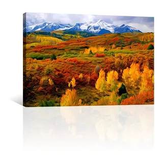 Cuadro Decorativo Naturaleza Canvas Montañas Colorado Oleo