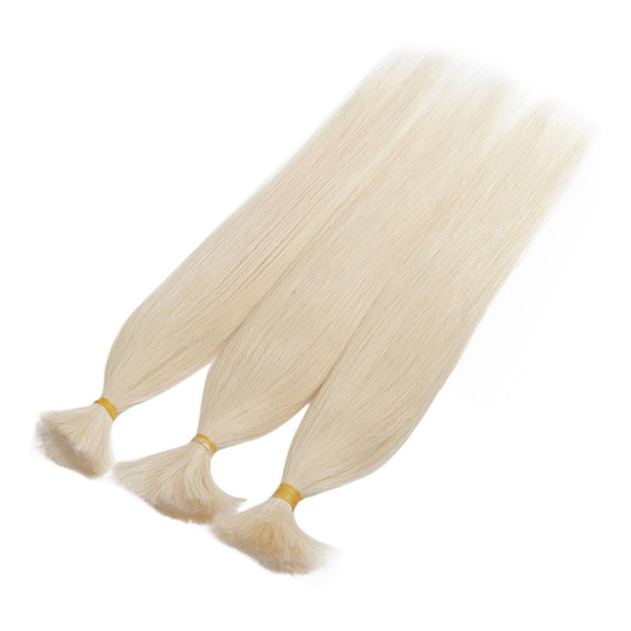 100g 35cm Cabello Humano Voluminoso Oro Blanco #6