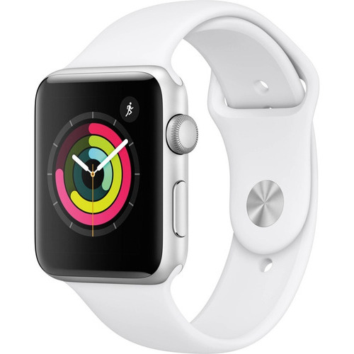 Smart Watch Apple Series 3 42 mm Silver aluminium white sport band (GPS)