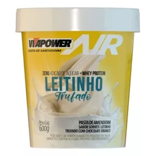 Pasta De Amendoim Vitapower  Whey Protein 600g Zero Açúcar Sabor Leitinho Trufado