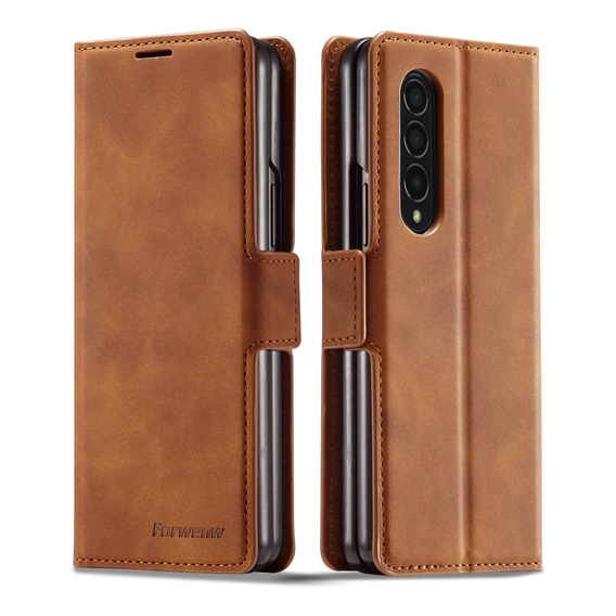 Funda Forwenw Oil Edge Pu Para Samsung Galaxy Z Fold3 5g