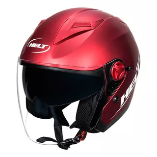 Capacete Moto Unissex Helt Citylight Cores C/ Óculos Interno Cor Vermelho Tamanho Do Capacete 56