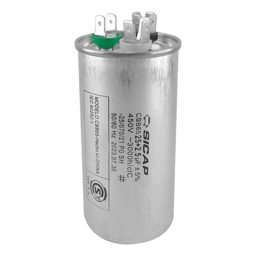 Capacitor Dual Aire Acondicionado 25 + 2,5uf Refrigeración