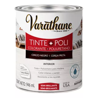 Tinte+poliuretano Para Madera Semi Brillante Varathane 946ml Color Cerezo/negro