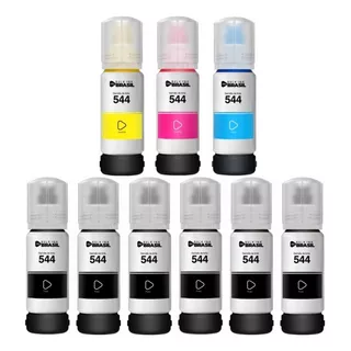 9x Refil Tinta Para Uso Epson T544 L3110 L3150 L3250 B Y C M