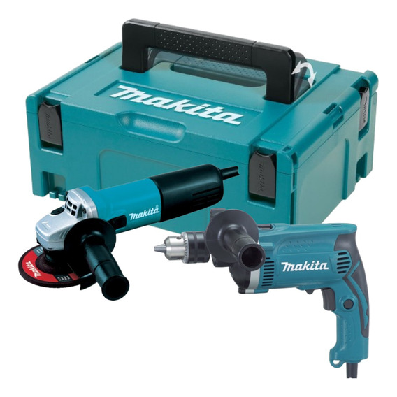 Kit Makita Amoladora 840w + Taladro 710w + Caja Herramientas