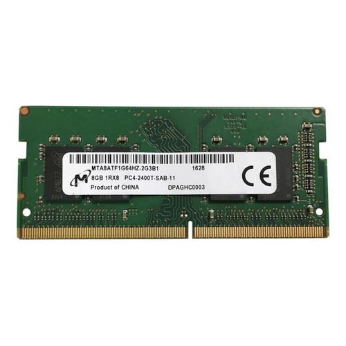 Memoria RAM color verde 8GB 1 Micron MTA8ATF1G64HZ-2G3B1