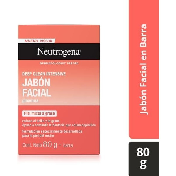 Jabón Facial Neutrogena Deep Clean Intensive En Barra De 80g