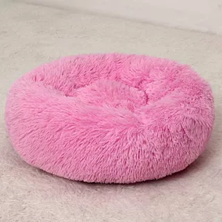 Cama De Felpa Suave Antiestrés Para Perros Y Gatos 50cm Color Rosado