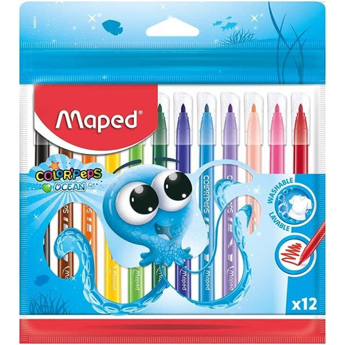 Bolígrafo hidrográfico Maped School Colors lavable de 12 colores