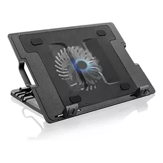 Suporte Notebook Cooler De Metal Gamer Pc Multilaser Ac166 Cor Preto Led Azul