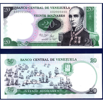 Billete De 20 Bolívares A8 Octubre 20 1987 Rafael Urdaneta