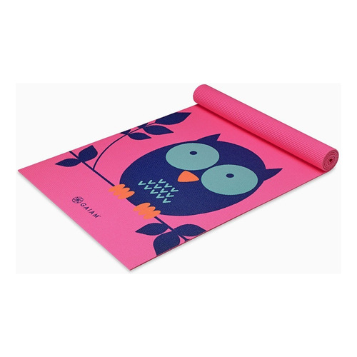 Tapete Para Yoga Gaiam Buho Infantil Para Niñas Y Niños 4 Mm Color Rosa / Owl