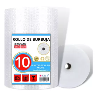 Plástico- Papel- Burbuja - Poliburbuja Rollo 10 Mts X 40 Cm