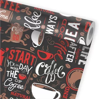 Papel De Parede Café Cafeteria Coffee Kit 03 Rolos A629