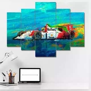 Cuadro Poliptico Moderno Ayrton Senna (110x80 Cm)