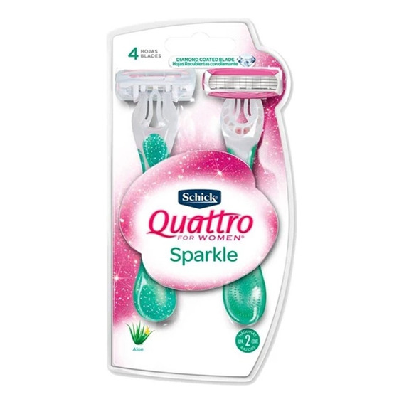 Maquina De Afeitar Schick Quattro 4 Sparkle Con Aloe