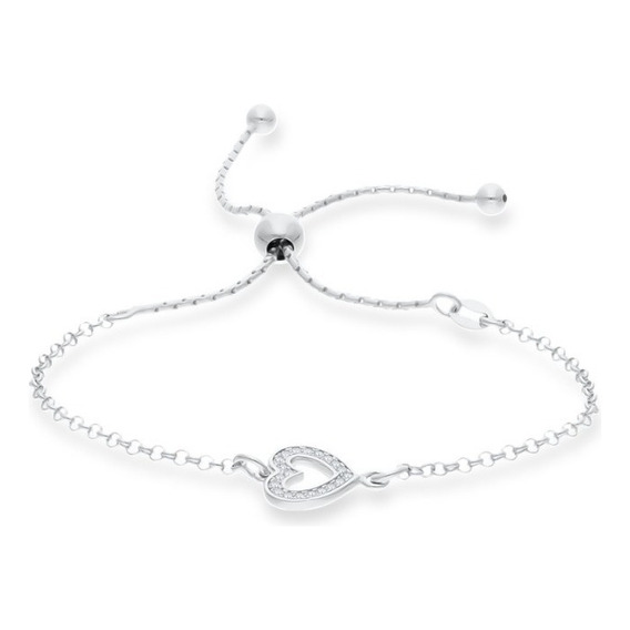 Pulsera Plata 925 Barzalete Con Zirconia Color Plateado