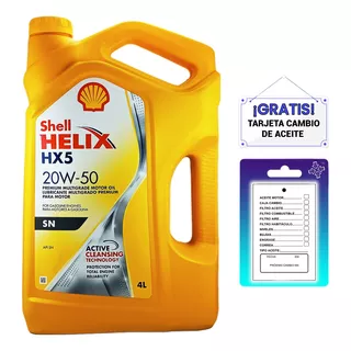 Aceite Shell Helix Hx5 20w-50 Api Sn Por Galon