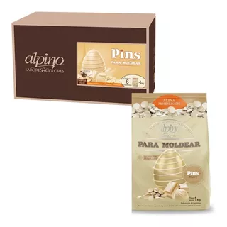 Chocolate Para Moldear Alpino Pins Blanco De 1kg Caja 6 Unid