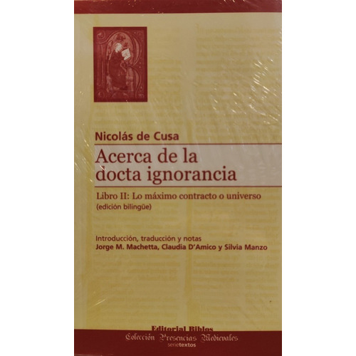 Acerca De La Ignorancia. Libro Ii - Nicolás De Cusa, De Nicolás De Cusa. Editorial Biblos, Tapa Blanda En Español