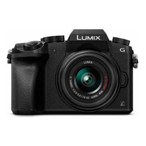 Panasonic Lumix Kit G7K + lente 14-42mm II ASPH DMC-G7K sin espejo color  negro 