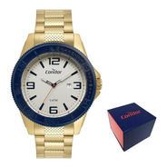 Relógio Dourado Aço Inox Condor Blue Co2115kvo/4b Original