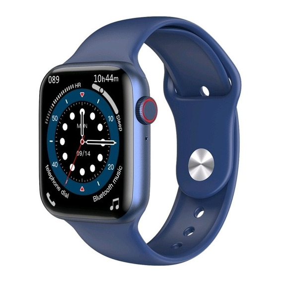 Smartwatch Microwear Series 7 W37 1.75" caja 44mm de  aluminio y cerámica  blue, malla  blue de  silicona