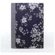 Cuaderno A5 Rayado Nuwa Flores Azul Cosido - Tapa Blanda